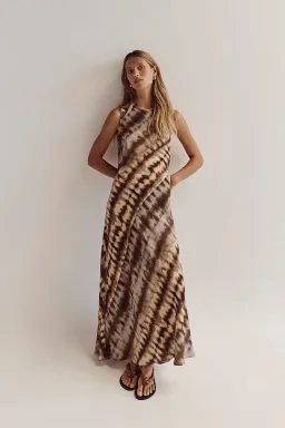 Dissh Gabi Tie Dye Viscose Midi Dress Lilac Size 6 for rent on The Volte - image 1