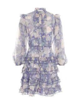 Zimmermann Cosmic Mini Scallop Dress Mist Floral Blue Size 2 / AU 12 for rent on The Volte - image 5