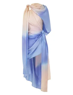 Zimmermann Natura Scarf Mini Dress in Blue Fields Size 0 / AU 8 for rent on The Volte - image 4