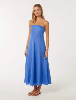 Forever New Kimberly Strapless Midi Dress in Blue  for rent on The Volte - image 2