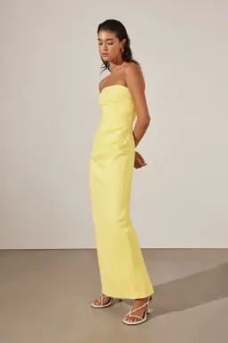 Shona Joy Lani Strapless Draped Maxi Dress Yellow Size 8  for rent on The Volte - image 4