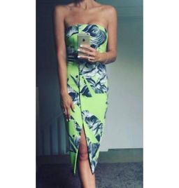 Manning Cartell Fragmented Floral Strapless Dress Green for rent on The Volte - image 2