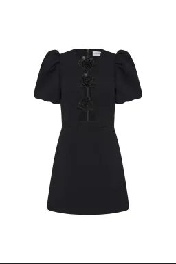 Rebecca Vallance Aubree Flower Mini Dress Black Size 10 for rent on The Volte - image 3