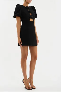 Rebecca Vallance Aubree Flower Mini Dress Black Size 10 for rent on The Volte - image 2