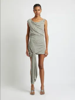 Christopher Esber Crystal Cluster Micro Dress Grey Size AU 6 for rent on The Volte - image 1