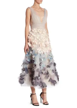 Marchesa Notte Ombre Flutter Dress Multi Size 6 for rent on The Volte - image 2