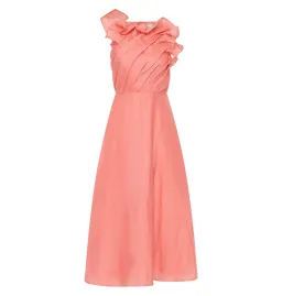 Aje Genesis Midi Dress Washed Coral Size AU 10 for rent on The Volte - image 4