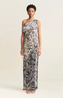 Shona Joy Anthea Silk Tie Maxi Dress Print Size 14 for rent on The Volte - image 1