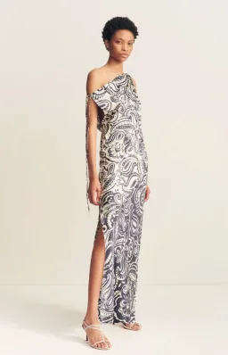 Shona Joy Anthea Silk Tie Maxi Dress Print Size 14 for rent on The Volte - image 3