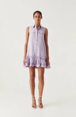 Aje Yvonne Sleeveless Mini Dress Lilac Size 16  for rent on The Volte - image 1