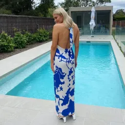 Sir The Label Esme Halter Dress Merce Abstract Print Size 2 / AU 10 for rent on The Volte - image 3