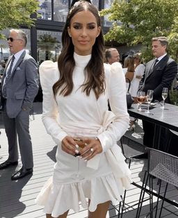 Zimmermann Asymmetric Flounce Mini Dress Cream Size 0 for rent on The Volte - image 1