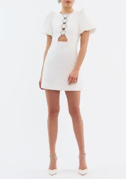 Rebecca Vallance Alicia Puff Sleeve Mini Dress Ivory Size 12 for rent on The Volte - image 1