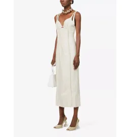 Jacquemus La Robe Valerie Dress Beige Size AU 6  for rent on The Volte - image 2