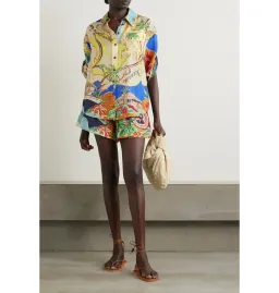 Zimmermann Alight Short Sleeve Shirt and Draw Waist Short Nautical Map Size 1 / AU 10 for rent on The Volte - image 1