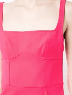 Dion Lee Bustier Midi Dress Acid Pink Size 4 for rent on The Volte - image 3
