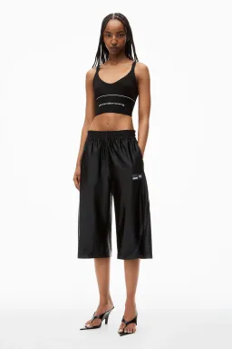 Alexander Wang Logo Elastic Bra in Black Ribbed Jersey Size S / AU 8 for rent on The Volte - image 1