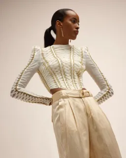 Zimmermann Coaster Cropped Bodice Ivory Size 0 / AU 8 for rent on The Volte - image 5