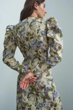 Alemais Phillipa Puff Sleeve Midi Dress Floral Size AU 6 for rent on The Volte - image 5