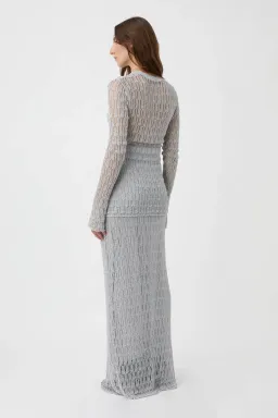 Camilla and Marc Jacque Knit Top and Skirt Set Silver Size L / AU 12 for rent on The Volte - image 3