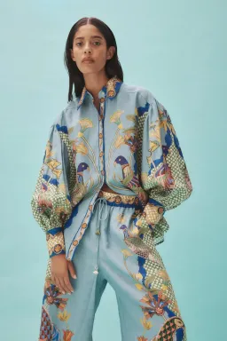 Alemais Gilly Shirt & Pant Set Misty Blue Size AU 10  for rent on The Volte - image 17