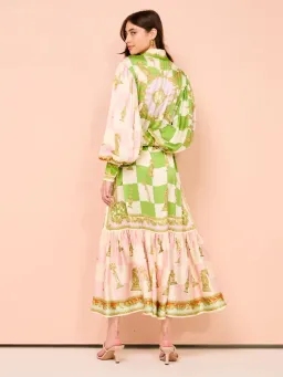 Alemais Checkmate Silk Shirtdress Multi Size AU 8 for rent on The Volte - image 3