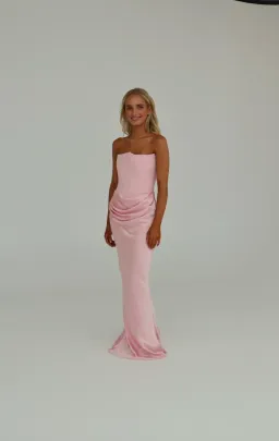 House of CB Persephone Strapless Corset Dress Rose Shadow Size XS / AU 6 for rent on The Volte - image 2