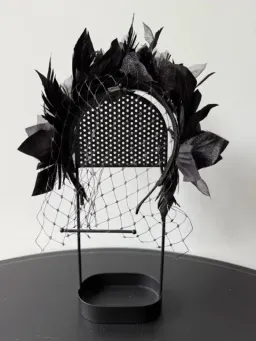 Olga Berg Fascinator Black for rent on The Volte - image 1