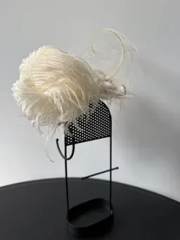 Morgan and Taylor Delicate Feather Fascinator Cream for rent on The Volte - image 4
