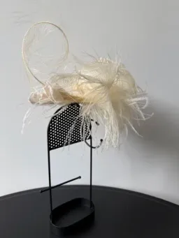 Morgan and Taylor Delicate Feather Fascinator Cream for rent on The Volte - image 3