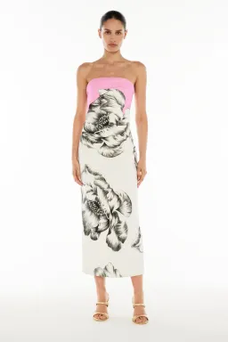 Manning Cartell Overbloom Midi Dress White/Black Floral Size 8 for rent on The Volte - image 1