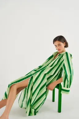 Oroton Multi Stripe Shirt Dress in Garden Size 12 fits 16 for rent on The Volte - image 3