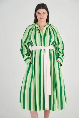 Oroton Multi Stripe Shirt Dress in Garden Size 12 fits 16 for rent on The Volte - image 4