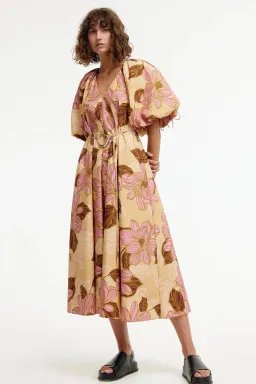 Kinney Elle Puff Sleeve Maxi Dress Rosa Floral Size XXL / AU 16 for rent on The Volte - image 4