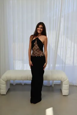 Christopher Esber Fluted Silk Column Dress Black Size AU 6 for rent on The Volte - image 7