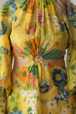 Alemais Cresida Cutout Midi Dress Print Size AU 10 for rent on The Volte - image 3