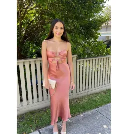 Shona Joy Eloise Lace Up Midi Dress Antique Rose Size AU 6 for rent on The Volte - image 2