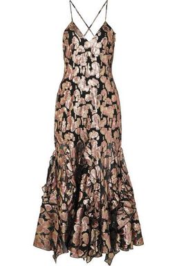 Alice McCall Dress - low cut criss cross back metallic size 8 for rent on The Volte - image 2