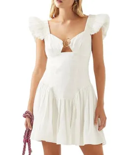 Aje Simone Frill Sleeve Mini Dress Ivory Size 16 for rent on The Volte - image 2