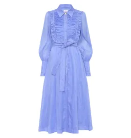 Aje Iris Pleated Bib Midi Dress Mist Blue Size AU 12 for rent on The Volte - image 5