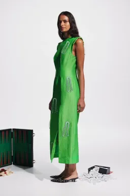 Alemais Dazzle Midi Dress Green Size AU 10 for rent on The Volte - image 2