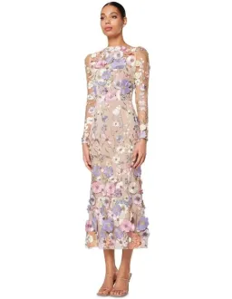 Elliatt Shannon 3d Floral Midi Dress in Purple Size AU 10 for rent on The Volte - image 1