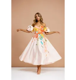 Leo Lin Maevis Midi Dress Euphoria Print Size AU 10 for rent on The Volte - image 1