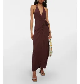 Staud Halterneck Dress Brown Size AU 6 for rent on The Volte - image 1