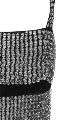 Christopher Esber Beaded Cut Out Wool Blend Midi Dress Black Size 6 for rent on The Volte - image 3