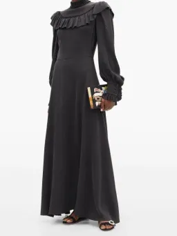 The Vampire's Wife The Firefly Gathered Puckered Silk Satin Dress Black Size AU 10 for rent on The Volte - image 1