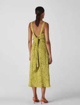 Whistles Llora Clouded Midi Dress Leopard Yellow Size 4 for rent on The Volte - image 2