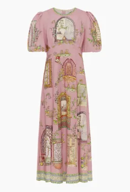 Alemais Monte Midi Dress Pink/Print Size 16 for rent on The Volte - image 4