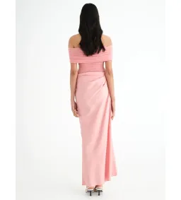 Benni Nico Off-Shoulder Maxi Dress Candy Floss Size 8  for rent on The Volte - image 2
