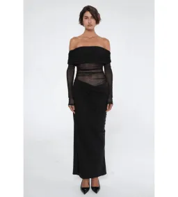 Benni Yasmin Off-Shoulder Maxi Dress Black Size 8  for rent on The Volte - image 1